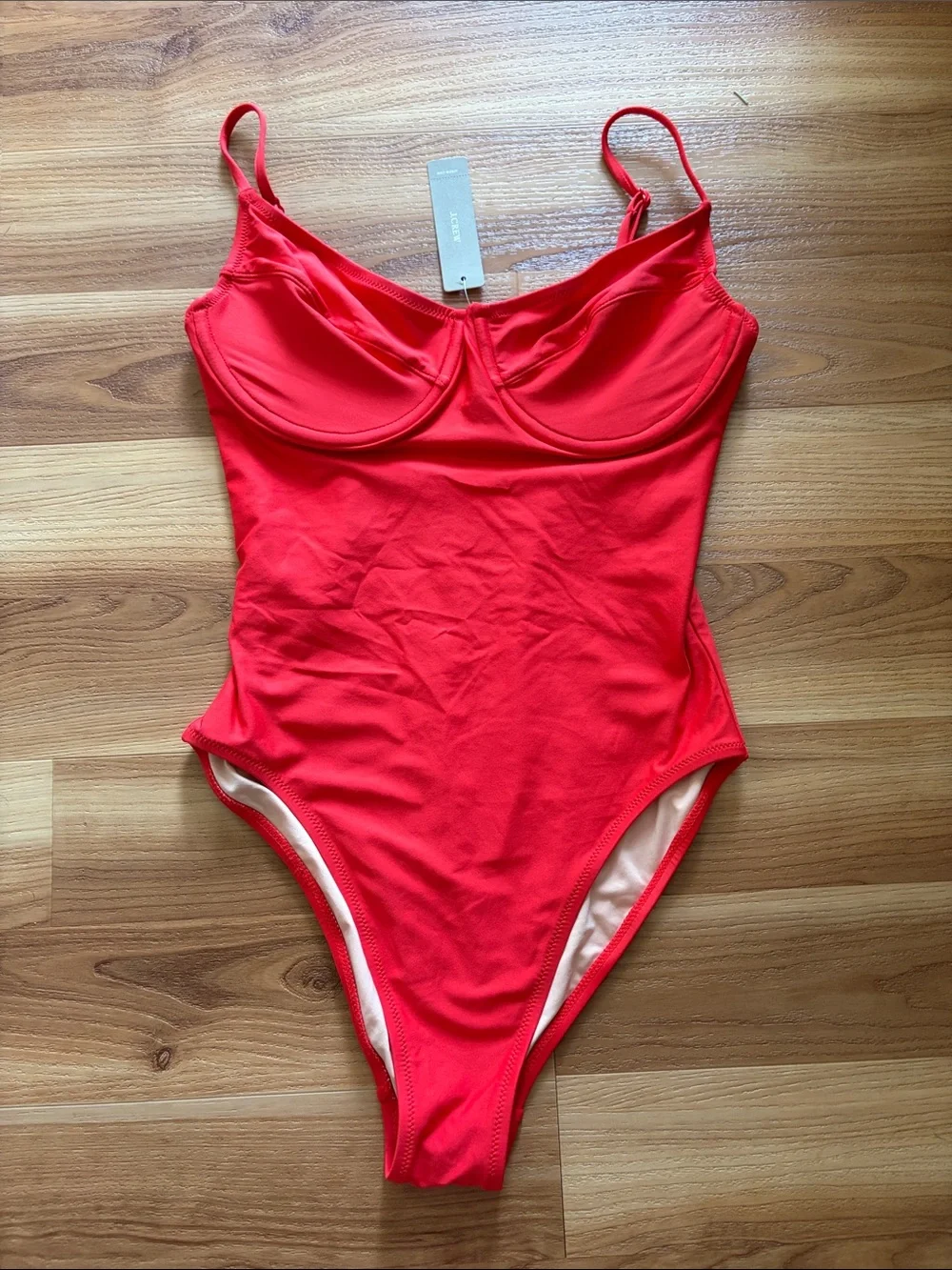 J Crew 1993 Underwire Red One Piece swimsuit - Picture 2 of 9